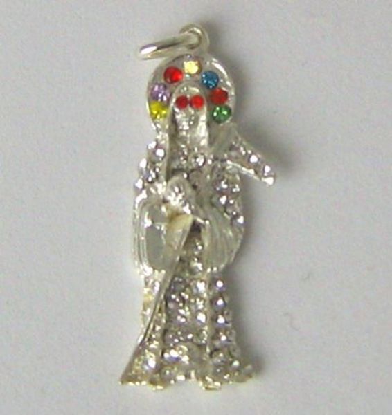 Imagen de COLGANTE TALISMAN SANTA MUERTE PLATEADA