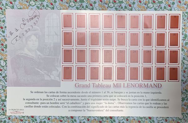 Imagen de Gran Tablero Lenormand. Para las cartas oráculo Lenormand. en cartón fino brillante A3