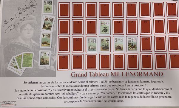 Imagen de Gran Tablero Lenormand. Para colocar las cartas, tamaño 1 metro por 60 cm. Para las cartas oráculo Lenormand tamaño natural