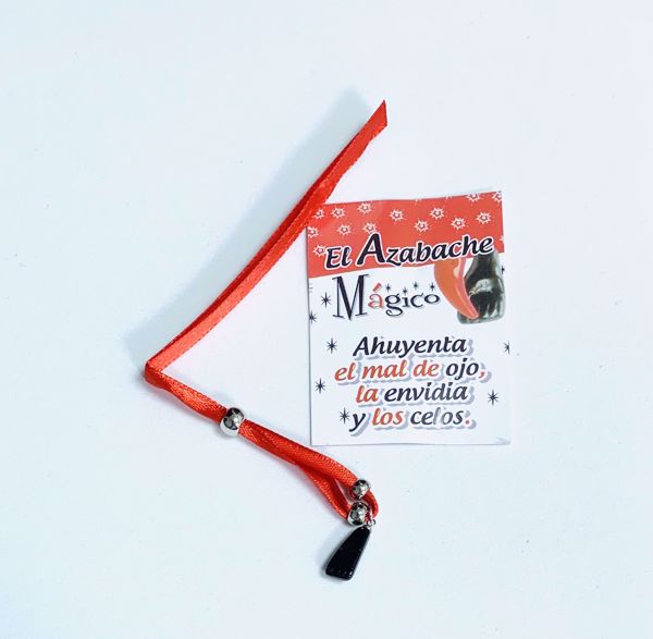 Imagen de Pulsera higa azabache lazo rojo. Puño cerrado. Contra mal de ojo.