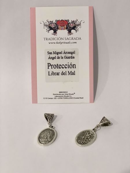 Imagen de Medalla zamak San Miguel Arcangel y reverso ángel Guardián . 2.5 cm