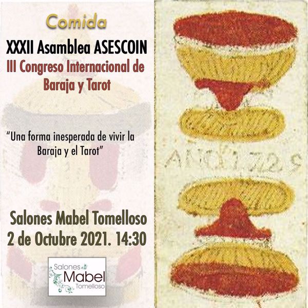 Imagen de Comida XXXII Asamblea ASESCOIN y III Congreso internacional de Baraja y Tarot (Tomelloso. Ciudad Real) 14.30 pm. Salones Mabel.