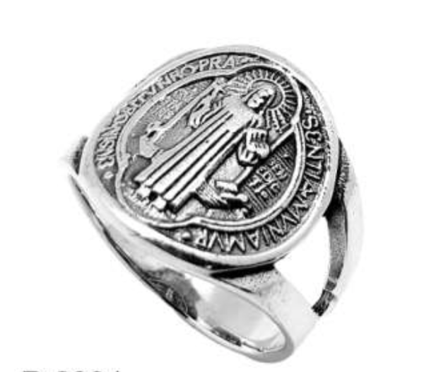 Imagen de AMULETO DE PLATA ANILLO SAN BENITO TALLA 11