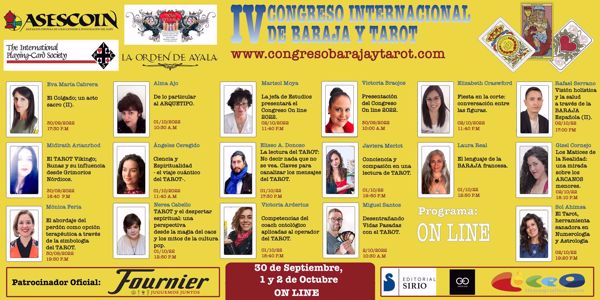 Imagen de Entrada On line. IV congreso internacional de Baraja y Tarot. 30 septiembre,1  y 2 de octubre del 2022