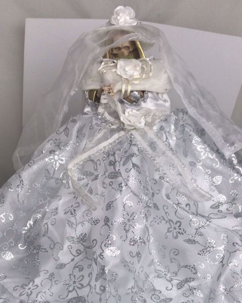 Imagen de VESTIDO ARTESANAL SANTA MUERTE BLANCO