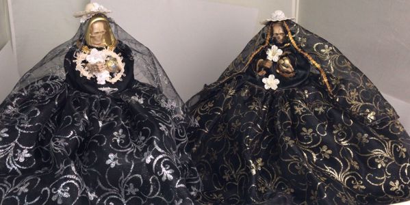 Imagen de VESTIDO ARTESANAL SANTA MUERTE NEGRO