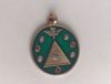 Imagen de Amuleto talismán colgante Tetragramatón y 7 potencias con ojo. Verde. 3 cms.