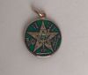 Imagen de Amuleto talismán colgante Tetragramatón y 7 potencias con ojo. Verde. 3 cms.