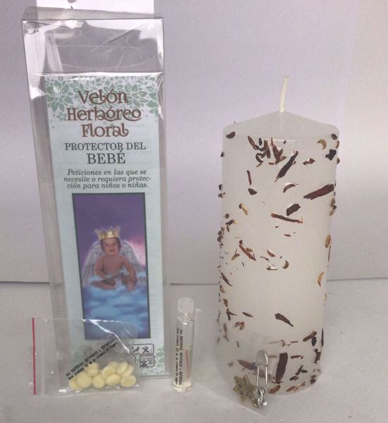 Imagen de Velón herbóreo floral protector del bebé: manteca de cacao