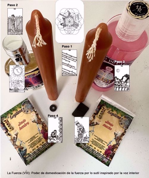 Imagen de Pack ritual Tarot. La Fuerza. Ayuda a obtener energía, valor, pasión y sensualidad. Fuerza en lo emocional, material y salud.