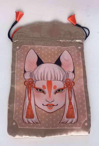 Imagen de Bolsa Guarda Tarot Fantasy Cats. Satén